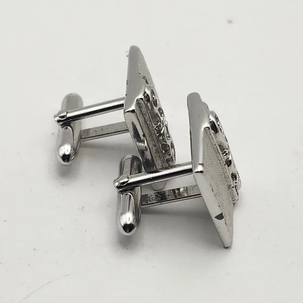 Swank Silver Tone Square Cufflinks .75
